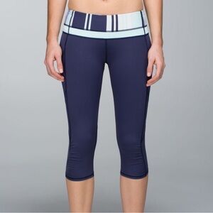 Lululemon run‎ a marathon crop blue purple size 4 women’s leggings